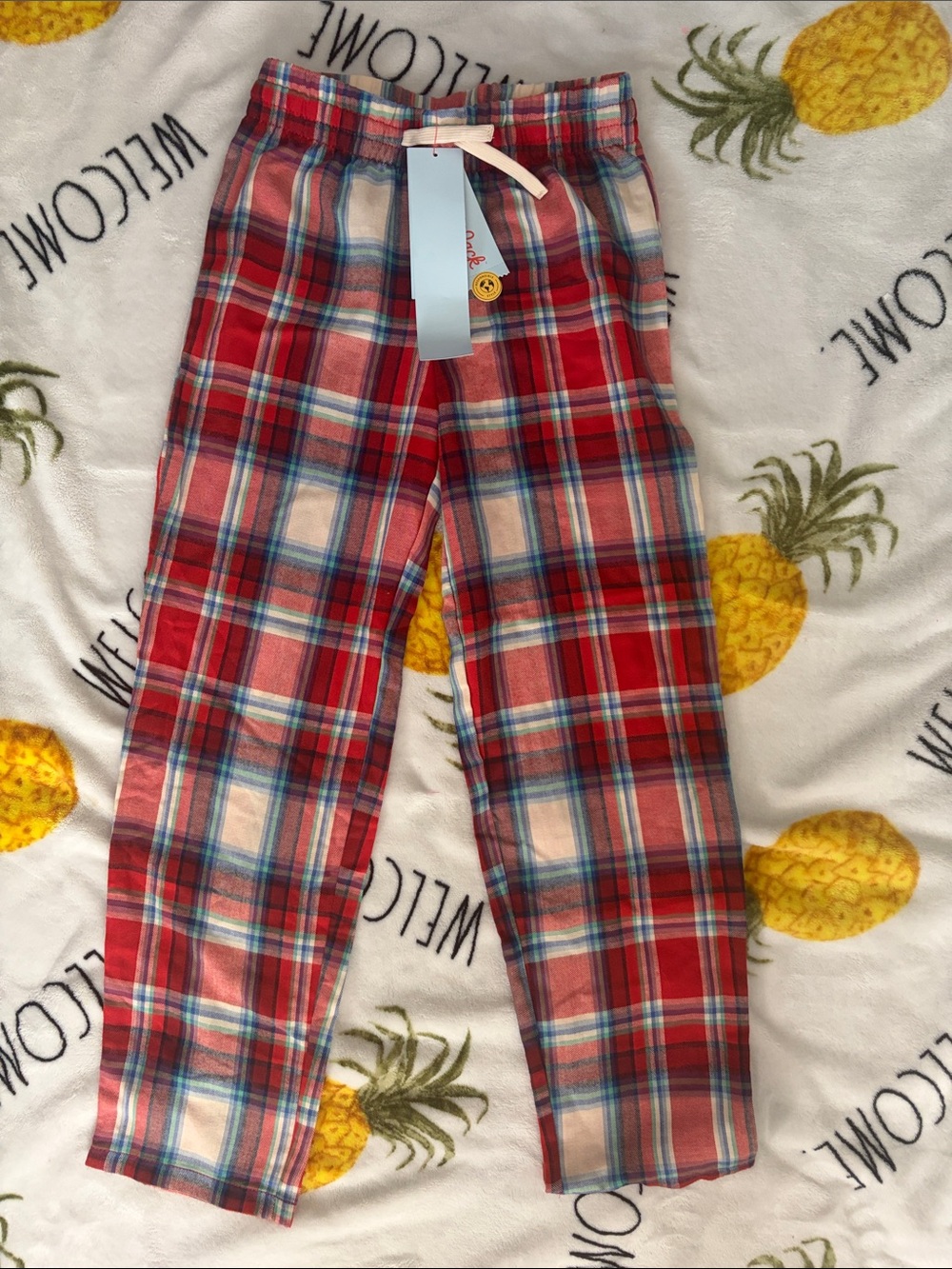Red Plaid Lounge Pants kids size 8